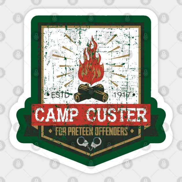 Camp Custer for Preteen Offenders from the Addams Family Sticker by hauntedjack